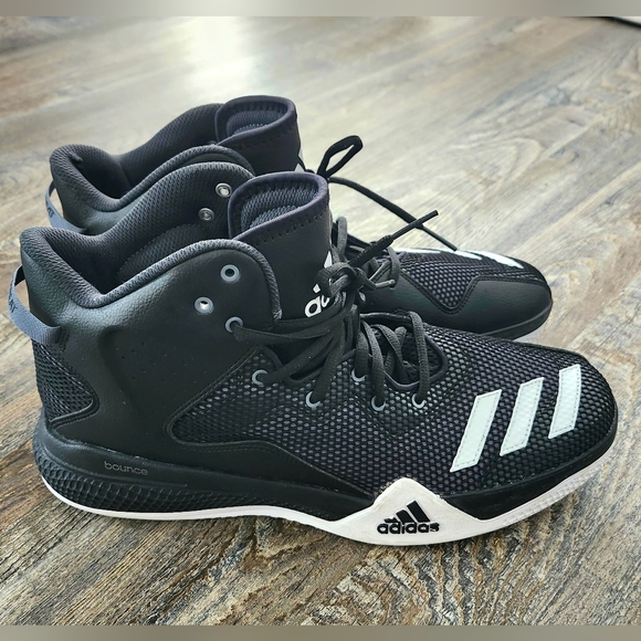 Adidas Dual Threat Black White Basketball Sneakers Men's Size 11.5 - Picture 5 of 10